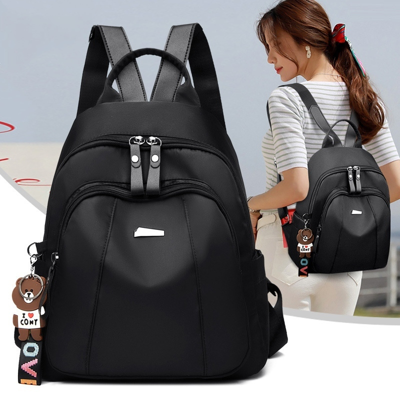 TAS RANSEL WANITA GENDONG PUNGGUNG SEKOLAH KERJA KULIAH LUCU KOREA ANTI AIR IMPORT BACKPACK HITAM SERAPHINE TA823B5 REMAJA CEWEK MURAH BRANDED TERBARU PREMIUM FASHION KEKINIAN