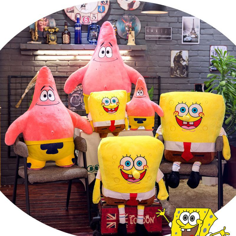Boneka Spongebob Sepasang lucu i,ut dan murah/ sepasang BONEKA PATRICKSPONGEBOB Lucumurah Berkulitas