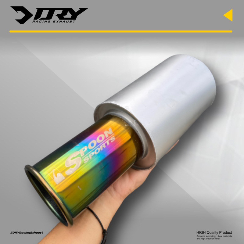 Knalpot Racing Mobil Spoon Pelangi Silver