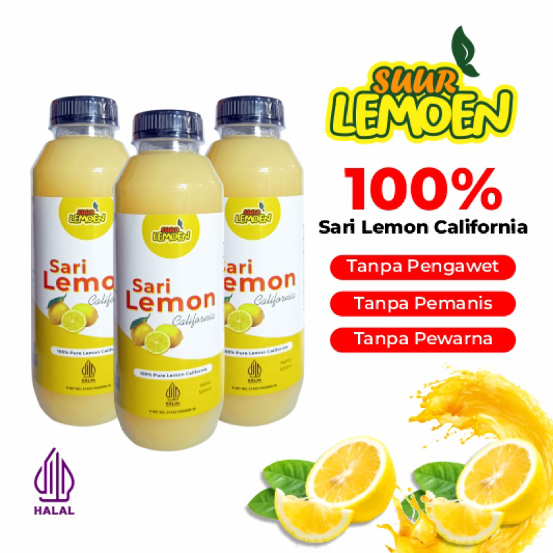 

Sari Lemon / Air Lemon Murni / Minuman Diet 250ml - 500ml | Lemon California By Suur Lemoen ID