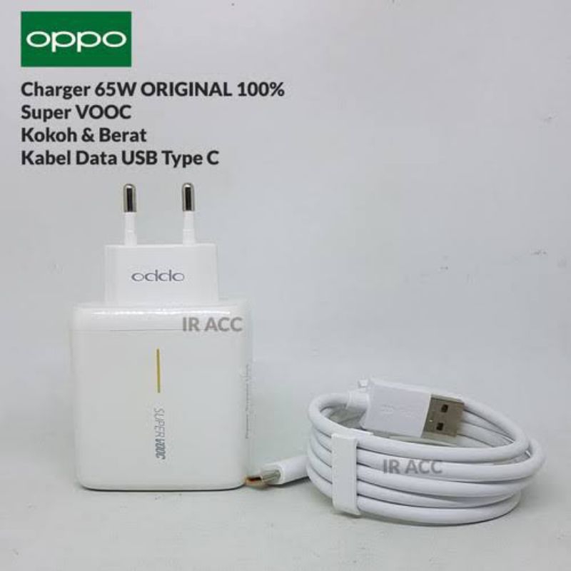 CHARGER OPPO VOOC 65W TYPE C FAST CHARGING OPPO 65 WATT