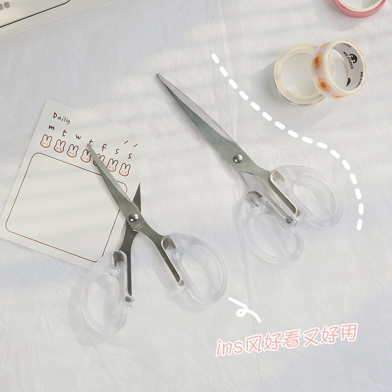 GUNTING KERTAS TRANSPARAN PUTIH BENING ESTETIK AESTHETIC ATK SCISSORS