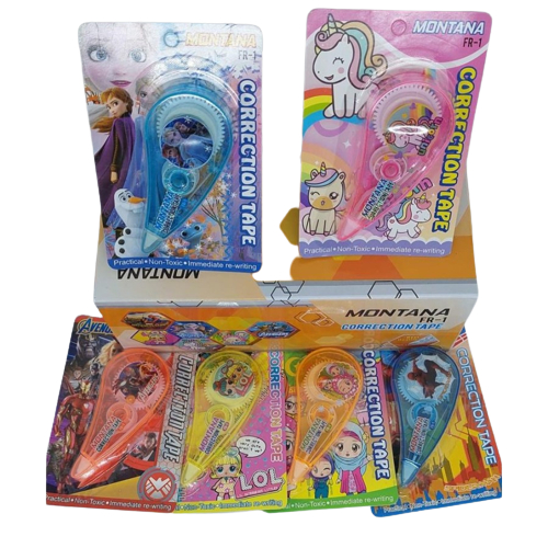 Tipe-X Kertas /  Corection Tape Montana FR1 Kartun Lucu Tip X Tipex / Tipe X / Tipe-ex