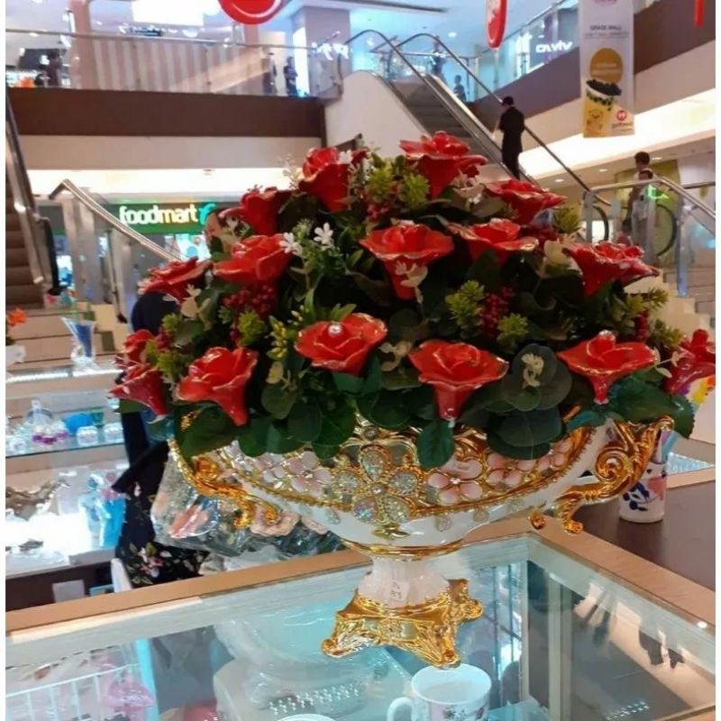 Bunga Keramis Italy Premium / Vas Keramik Bunga Italy / Bunga Keramik Italy Mewah