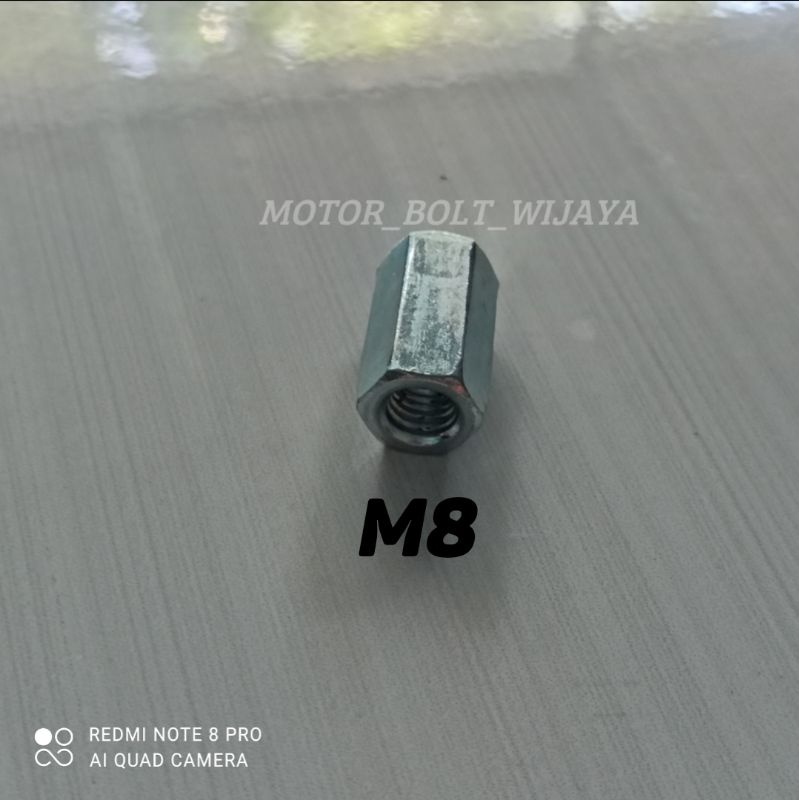 Long Nut M8 / Mur Panjang M8 Isi 1 Pcs