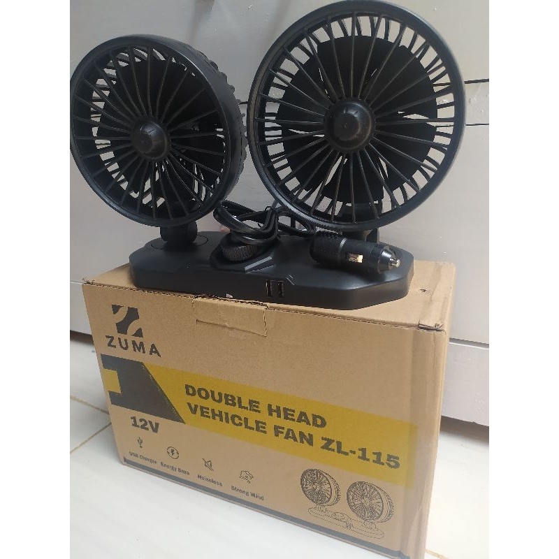 Dinaro24 Kipas Angin Yundai 12/24V Usb Charger/Kipas Mobil Zuma 12V/Kipas Angin Mobil 12Volt Bisa
