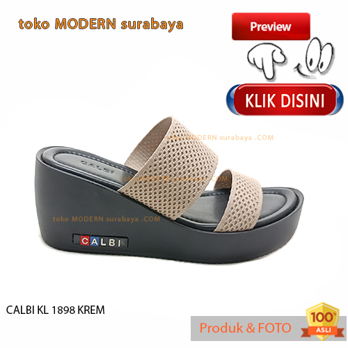 Sandal wanita casual sandal slide wedges tinggi CALBI KL 1898