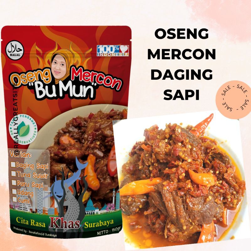 Sambal/oseng mercon daging sapi 50 &amp; 150 gram