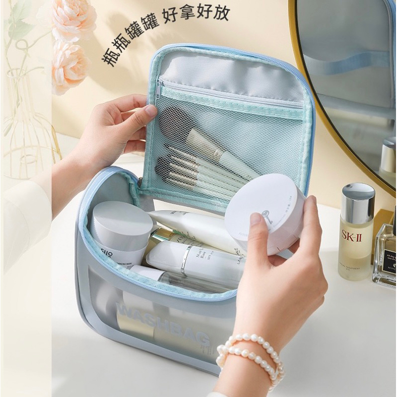 LITTLEDAISY | WASHBAG Waterproof Cosmetic Bag / Tas Perlengkapan Mandi / Tas Skincare Transparant Pouch Travel Make Up Bag