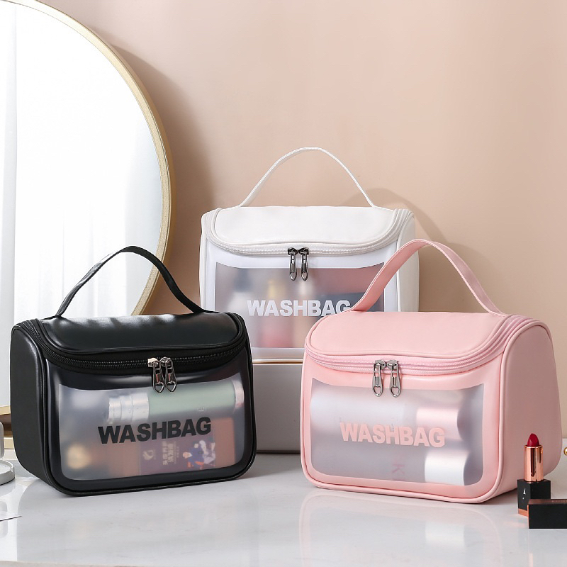 LITTLEDAISY | WASHBAG Waterproof Cosmetic Bag / Tas Perlengkapan Mandi / Tas Skincare Transparant Pouch Travel Make Up Bag