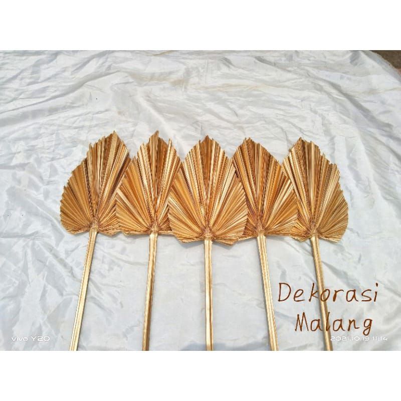 5 PCS DAUN PALEM MINI GOLD/DEKORASI RUSTIK/ DAUN PALEM MURAH