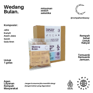 

Minuman Jahe - Wedang Bulan - Kemasan siap seduh - Untuk satu gelas