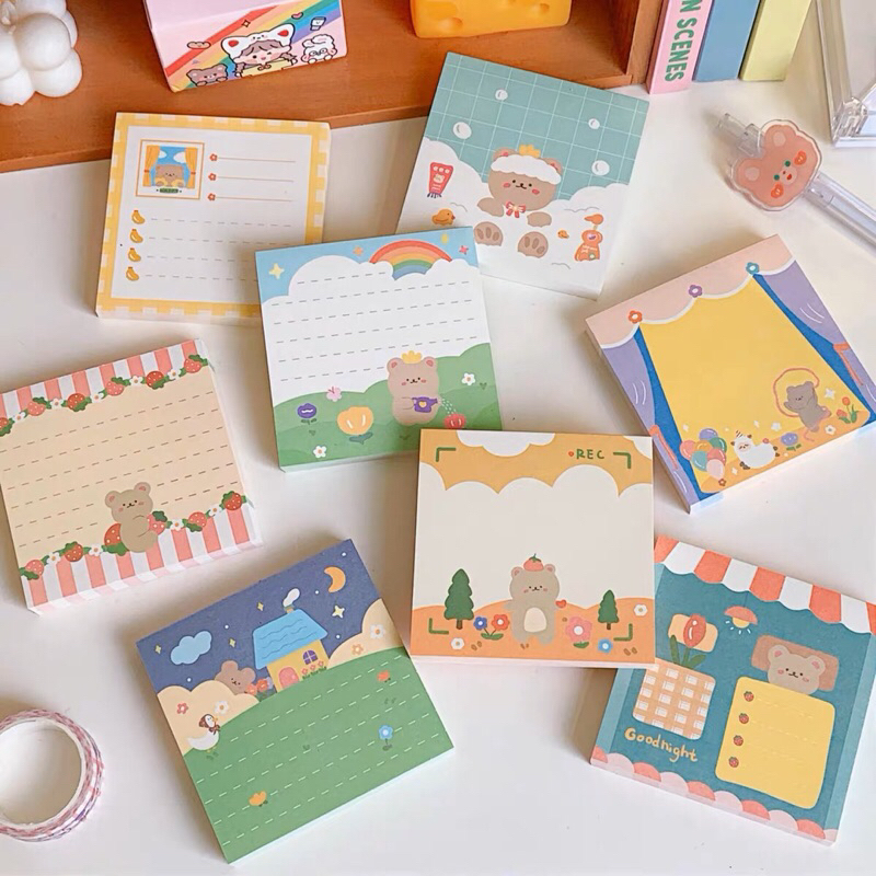 READY STOCK BISA COD - MEMO PAD STICKY NOTE KERTAS TEMPEL CATATAN PESAN INDEK PEMBATAS BUKU PENANDA NOVEL KARAKTER KARTUN HEWAN LUCU DESAIN ANAK PEREMPUAN KAWAII GAYA REMAJA CEWEK KPOP KOREA FANCY ELEGAN MURAH PREMIUM IMPOR AESTHETIC JURNAL DEKORASI DIY
