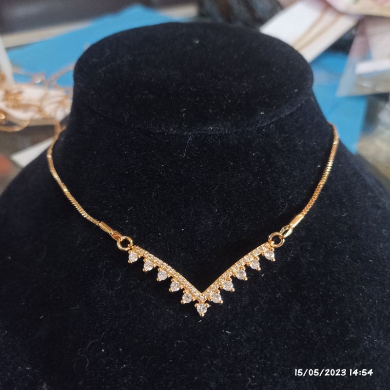 kalung fuji lapis emas 18k