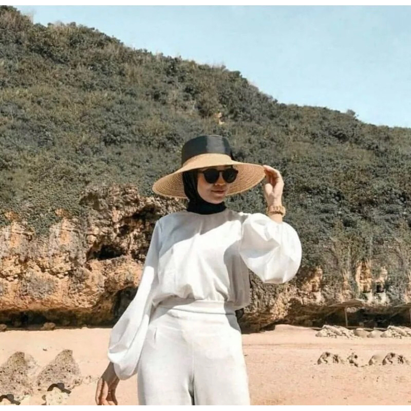 Balena blouse lengan balon | Atasan wanita | Fashion muslim