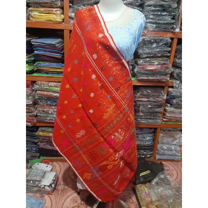 ULOS SADUM PINK LAWAS TENUN TANGAN KAIN ULOS UNGU MERAH