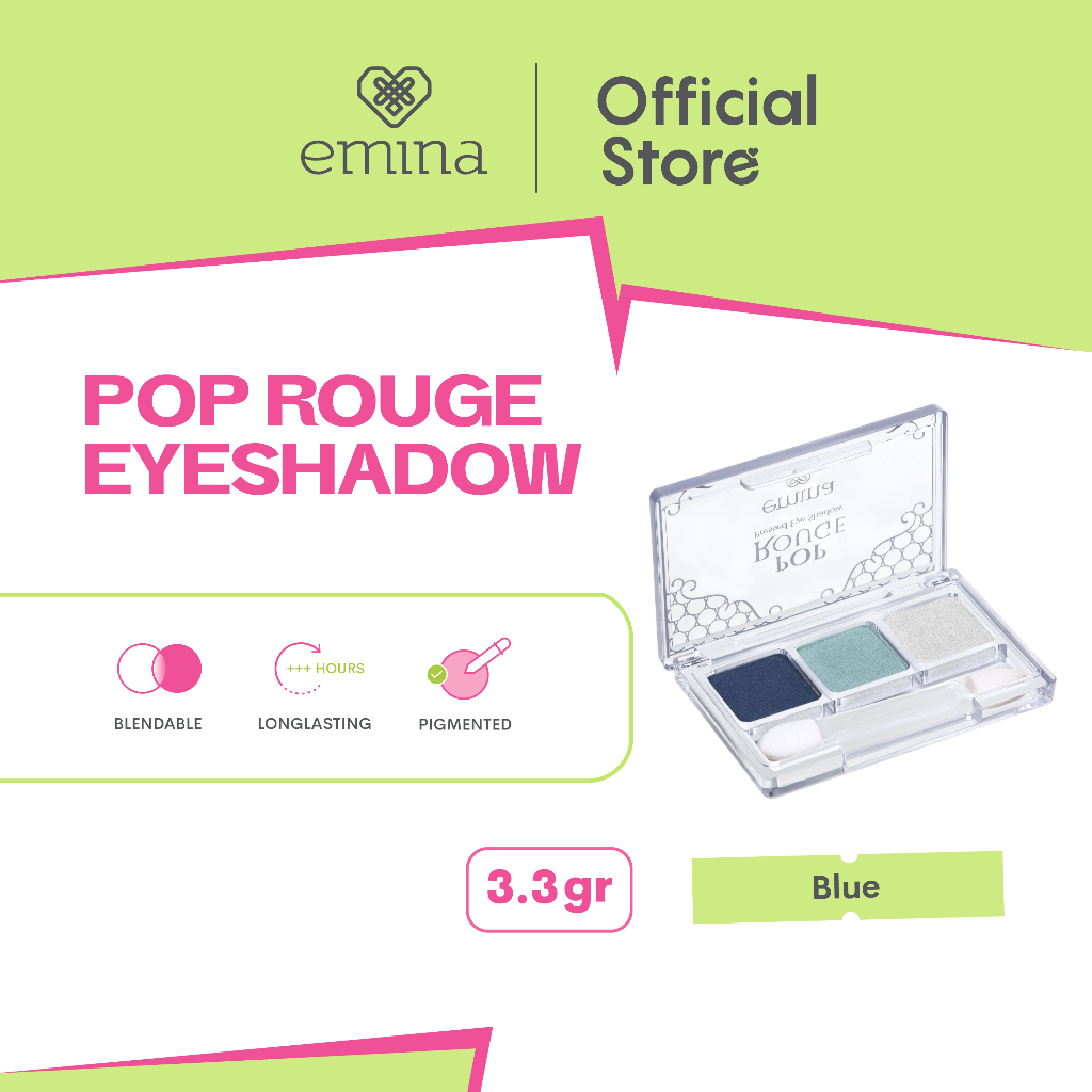 ✨ AKU MURAH ✨ Emina Pop Rouge Pressed Eye Shadow 3.3 g - Eye Shadow untuk Pemula, Pigmented, Long Lasting