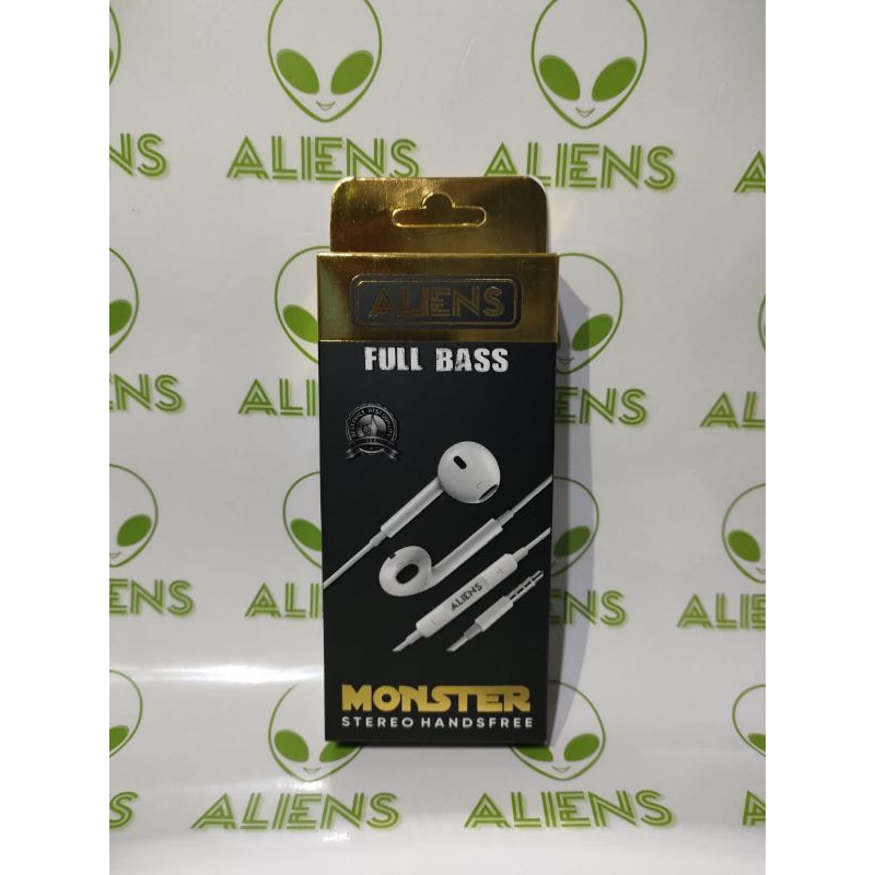 HANDSFREE ALIENS MONSTER FULL BASS  HEADSET STEREO ORIGINAL AUDIO SUARA SUPER BASS