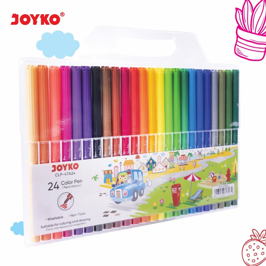 Spidol Warna JOYKO Color Pen, Pena Mewarnai 12 24 CLP-47 A24 Gambar