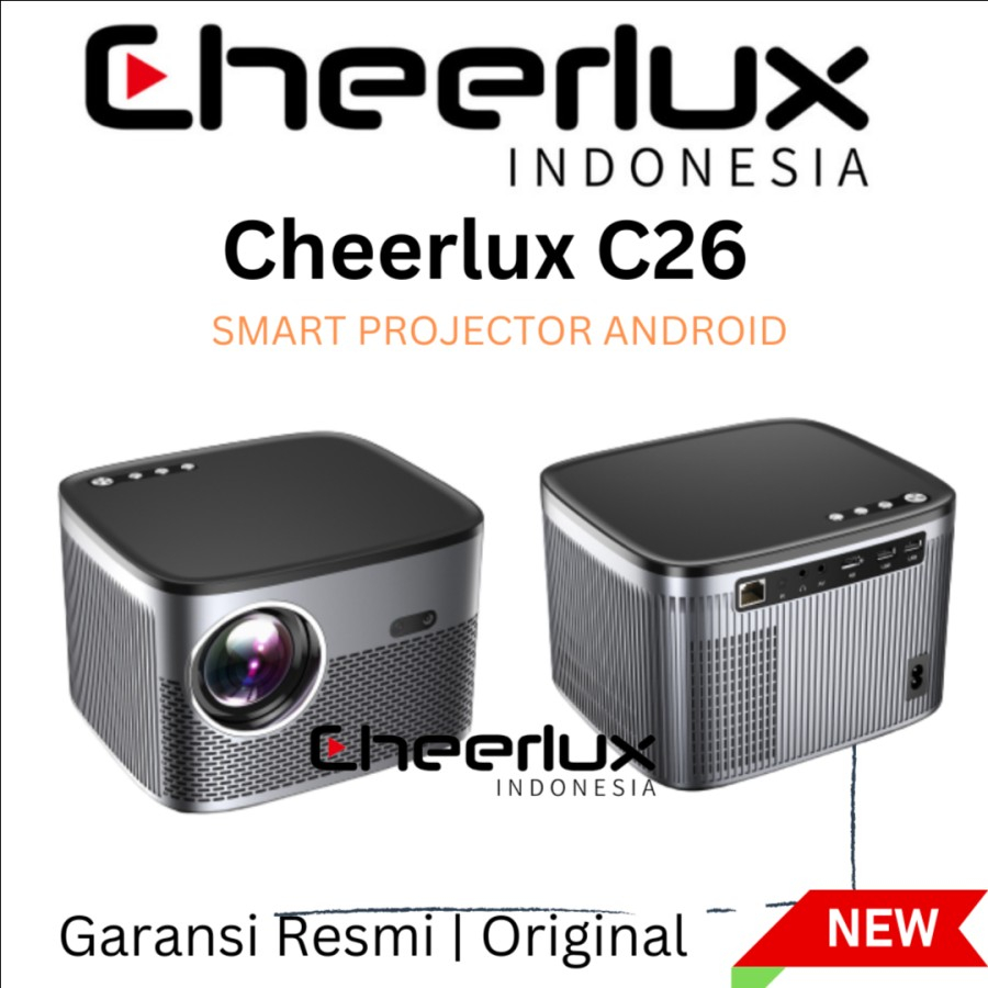 CHEERLUX INDONESIA | Proyektor Cheerlux C26 Android Wifi 3200 Lumens | Projector Auto Focus Android Bluetooth Mirroring