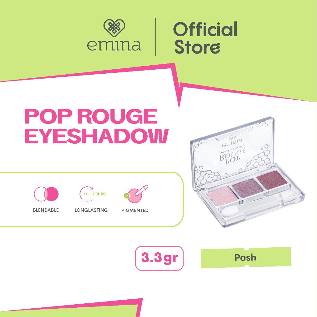 ✨ AKU MURAH ✨ Emina Pop Rouge Pressed Eye Shadow 3.3 g - Eye Shadow untuk Pemula, Pigmented, Long Lasting