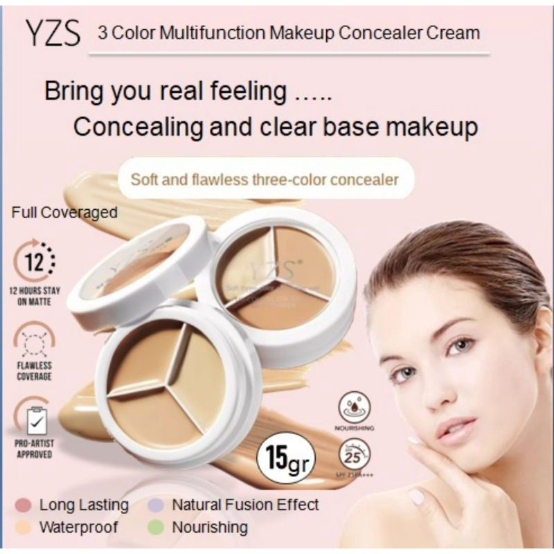 YZS CONCEALER REPAIR CREAM WATERPROOF makeup Coverage Concealer High Coverage Concealer LASTING kosmetik foundation make up original matte wanita