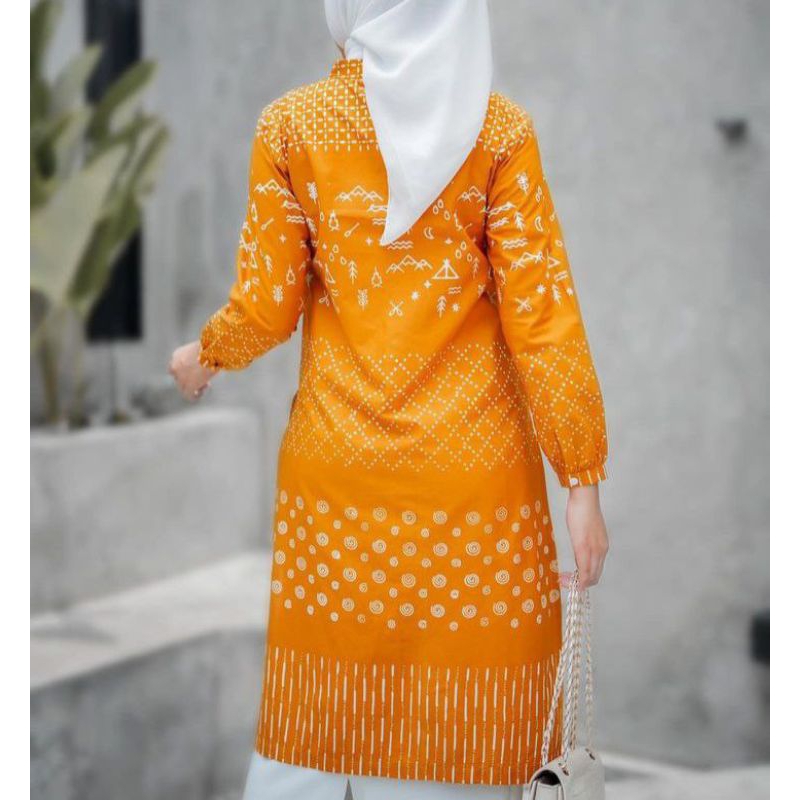 tunik Dres batik wanita modern solo bahan katun jahitan rapi size S-XXXL