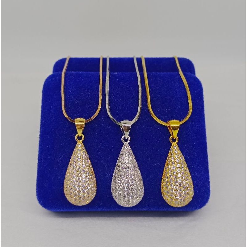 kalung kasandra + liontin tears mp full/ kalung perak asli silver 925 lapis emas/ kalung fashion terbaru