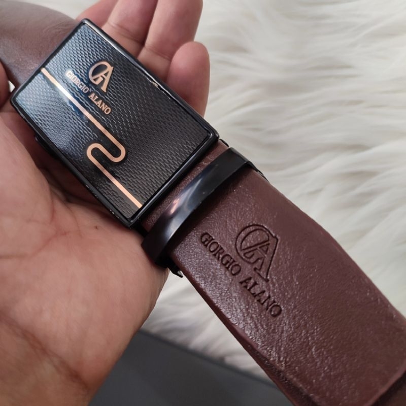 Giorgio | Ikat Pinggang Pria Spesial Cokelat | Sabuk Original Merk Giorgio Rell Kulit Sintetis