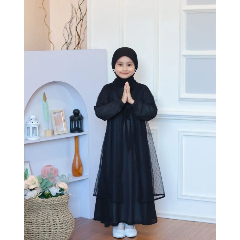 GAMIS PESTA ANAK ANAK 9-12 TAHUN/NAFISHA SYARI KIDS DRESS ANAK SET OUTER KEKINIAN/FASHION MUSLIM ANAK PEREMPUAN 2024/FAR MOSLEMSTORE