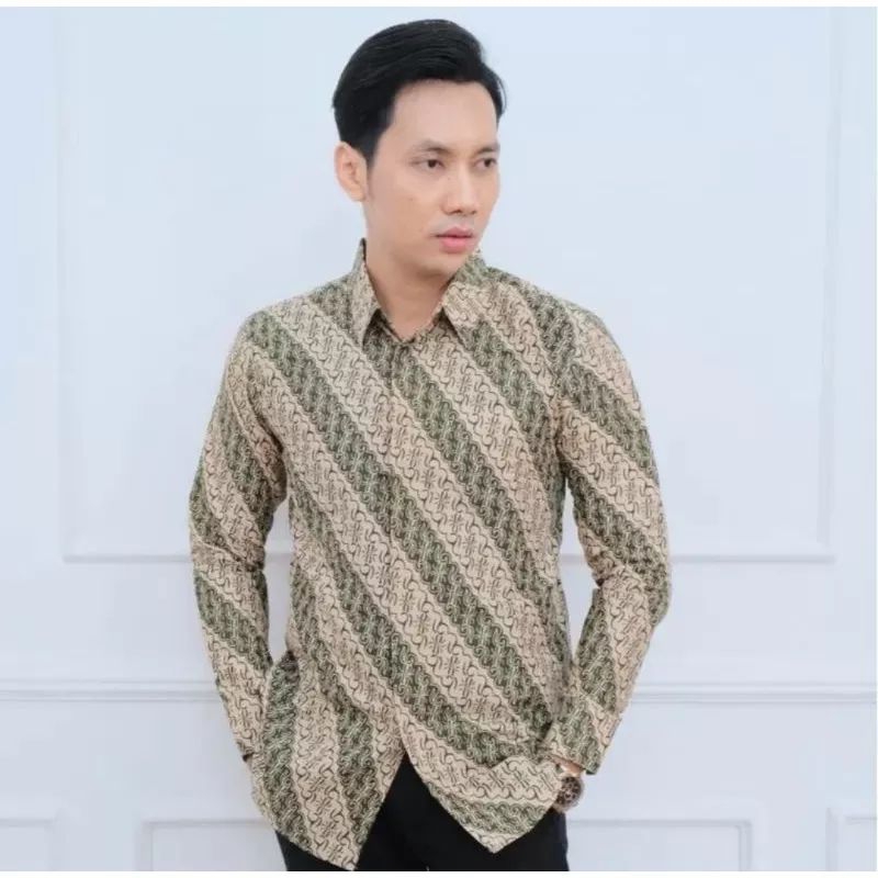 kemeja batik pria lengan panjang premium slimfit ful FURING