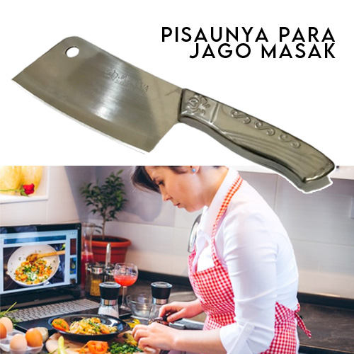 Pisau Dapur Daging Sayur Cincang Cacah Pemotong JA JIA GUA