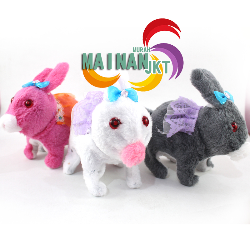 MAINANKEI MAINAN ANAK MURAH CAI161 BONEKA KELINCI MAINAN BONEKA KELINCI BEREGERAK BISA BERJALAN