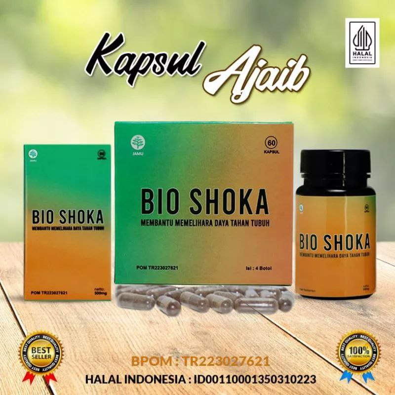 BIO SHOKA Herbal Original Membantu Mengatasi Masalah Sendi dan Saraf 1Botol 60Kapsul Ajaib