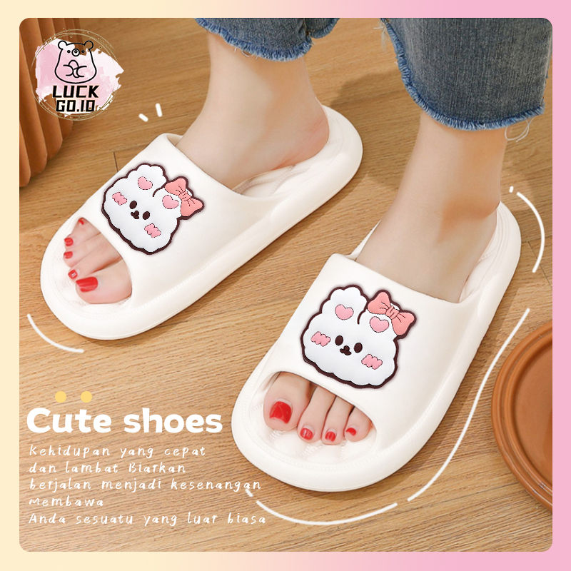 Sandal wanita karet jelly terbaru murah  Sandal slop wanita kekinian import  Sandal Rumah wanita Elastic Empuk EVA Slip On