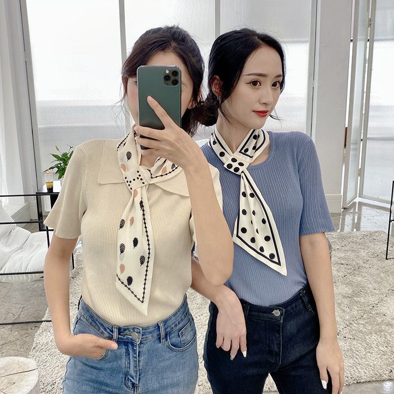 syal summer Leher Scarf mini Tas Import High Quality Halus Korean Aesthetic scarf fashion wanita Bahan Silk Immitation dasi