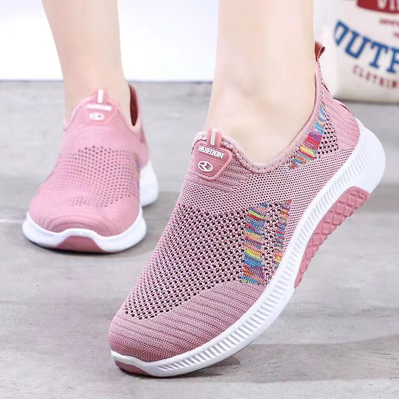 Gobra ♕ SEP034 (Tanpa Kotak) Sepatu Sneakers Wanita Warna Motif Sporty Model Korea Fashion Casual Sport Olahraga Import COD