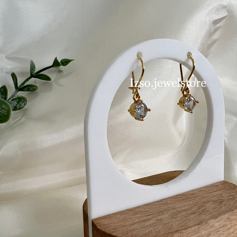 IZSO Anting Raylan Anti Karat Lapis Emas 18k Anting Jurai Mata Desi Cubic Zirconia Crystal