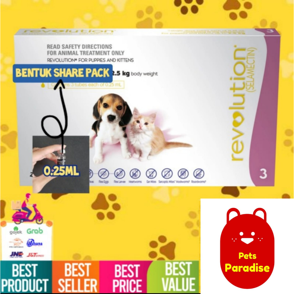 Obat Kutu REVOLUTION 0,25ml Cat Kucing Dog Anjing Puppy ORIGINALREPACK