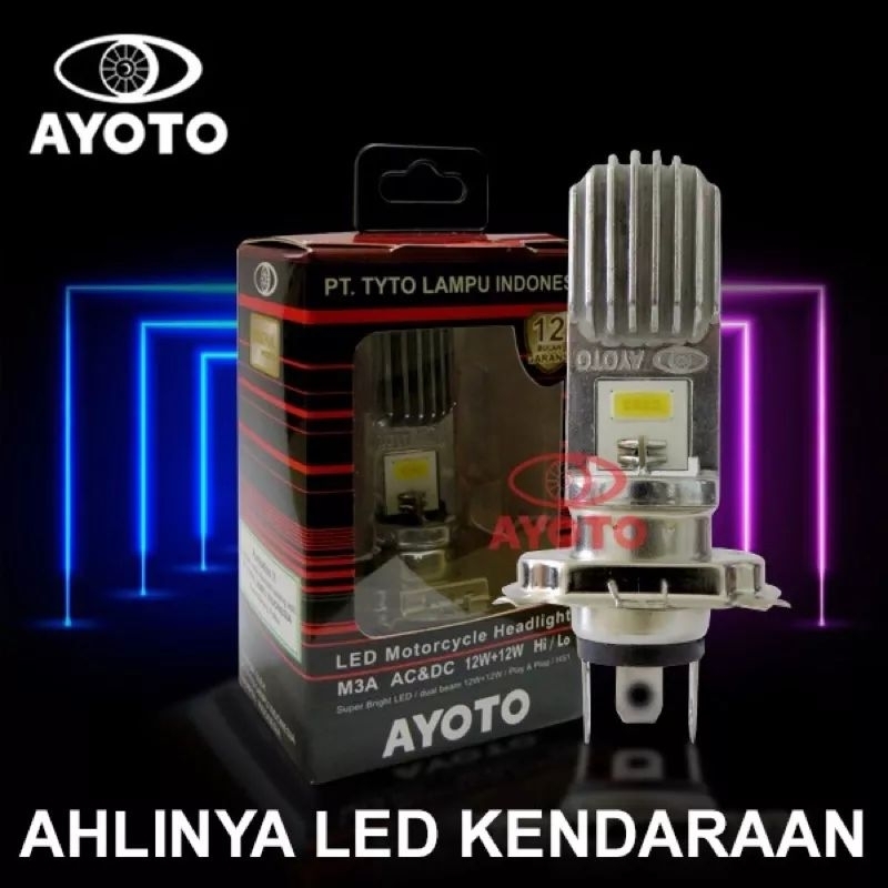 Lampu LED AYOTO M3A H4 HS1 AC DC Motor Mobil