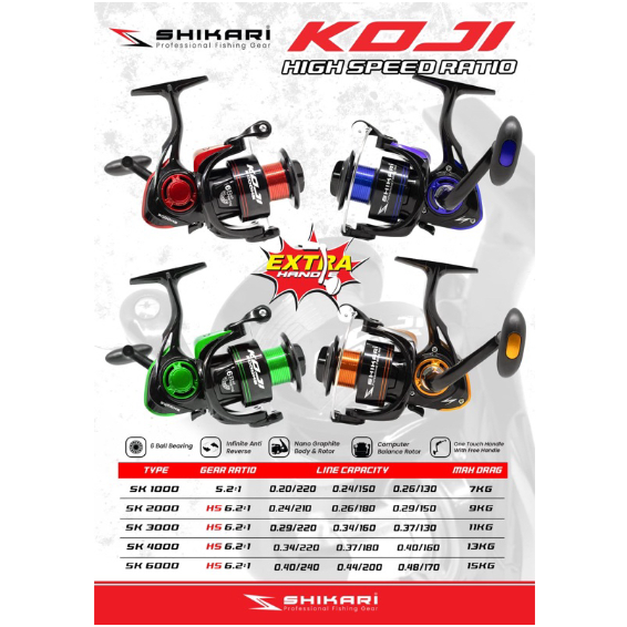 REEL SHIKARI KOJI ( SERUPA DAIDO XANDER ) BONUS HANDLE MURAH BERKUALITAS