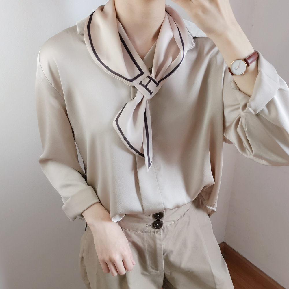 Korea Syal scarf fashion musim semi dan musim gugur baru sastra dan artistik kecil syal fashion wanita syal dekoratif gaya asing diikat tas dengan tabir surya syal