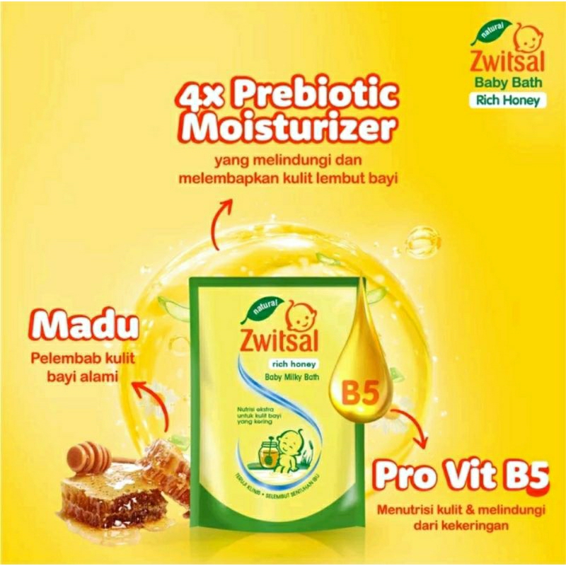 Zwitsal Baby Milk Bath Rich Honey 250ml