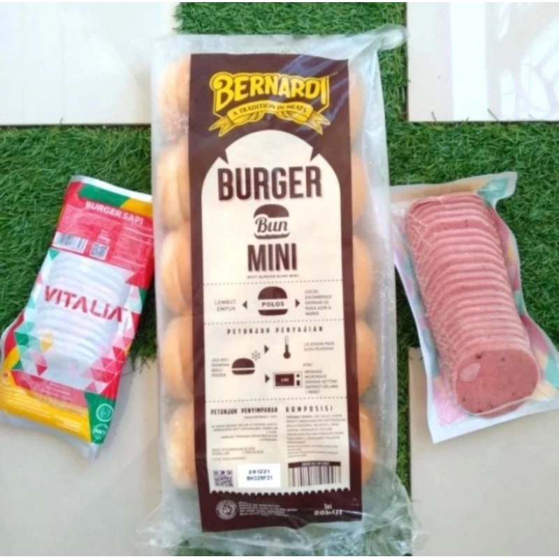 

Bernardi Roti Burger Mini 20s Plus Daging Burger Sapi 20s ( Paket Roti Burger Mini )