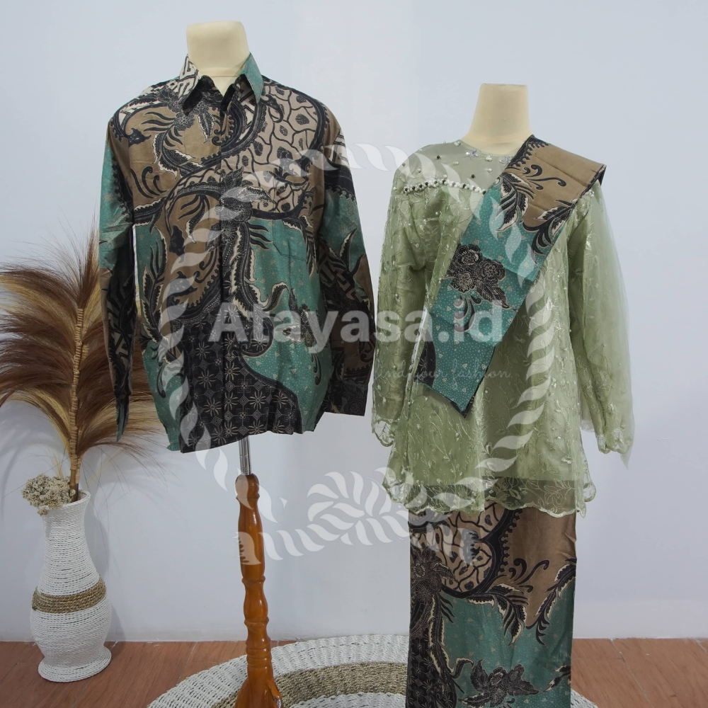 ADA JUMBO XXL EKSTRA | KEBAYA LIDYA SET ROK KEMEJA BATIK PRIA COUPLE BRUKAT WID BATIK PEKALONGAN ORIGINAL KEBAYA BROKAT WANITA//KEBAYA LAMARAN WISUDA KONDANGAN REMAJA WANITA SLIM MODEL TUNIK MODERN//FULL BROKAT KELILING MIX TULLE TUTU PREMIUM