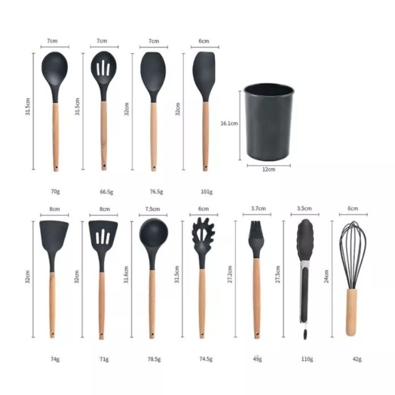 COD silikon spatula silikon alat masak Capitan scraper whiks sendok centong kuas silikon tahan panas set