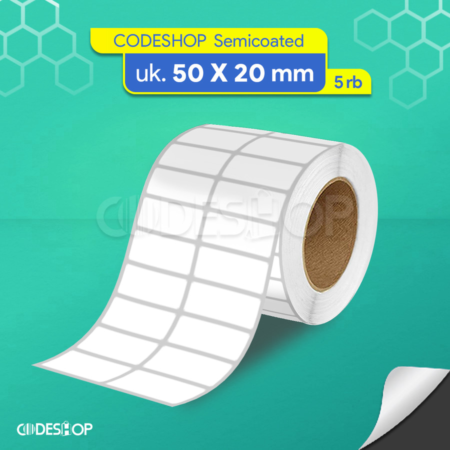 

Label Semicoated 50x20 mm 5000 Pcs Core Besar Stiker Printer Kassen HPRT