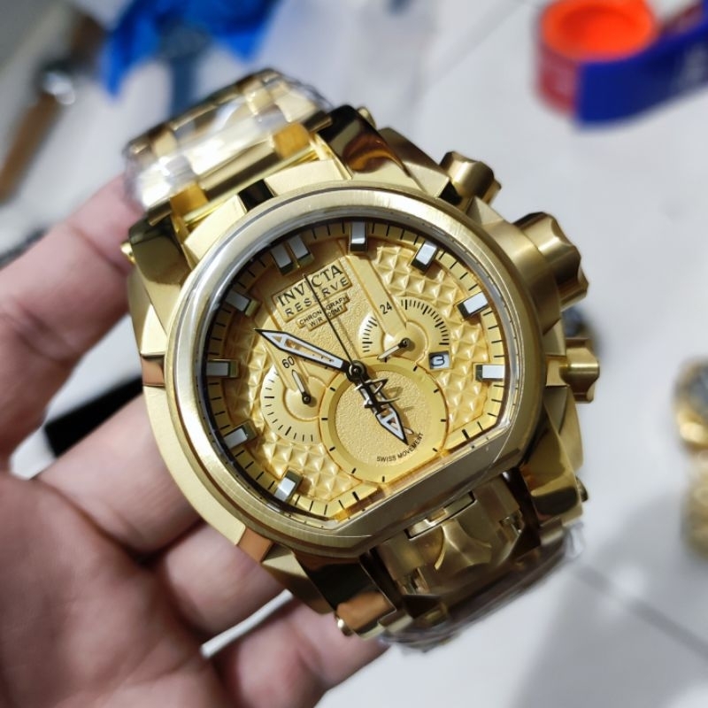 Jam tangan INVICTA BOLT ZEUS Dual time Chronograph Stainless steel