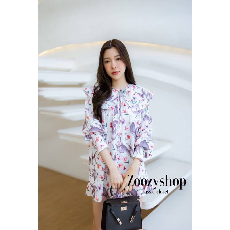 DRESS OVERSIZE ZOOZY ANIMAL DOBBY FASHION WANITA IMPORT BANGKOK CODE 66