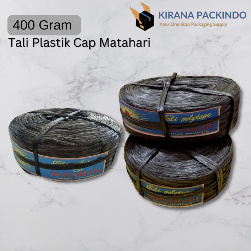 

Tali Plastik Hitam Cap Matahari - 400 Gram / 4Kg per Batang Tali Polytape